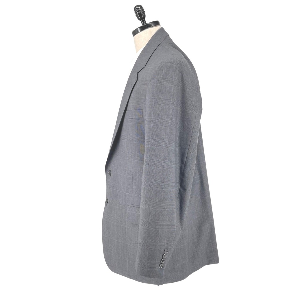 Corporate Image Tailored 42L Wool Blazer Mens Size Gray Glen Plaid Jacket *Flaw - Picture 2 of 10
